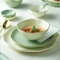 Салатник керамічний 6777 15 см молочний - мініатюра 7