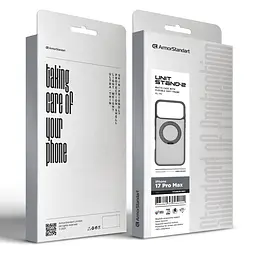 Противоударный чехол-панель для Apple iPhone 17 Pro Max, Unit Stand2, серый, силикон + поликарбонат, защита всего корпуса, с подставкой, поддержка магнитных держателей и беспроводной зарядки (MagSafe), ArmorStandart (ARM86339) - мініатюра 6