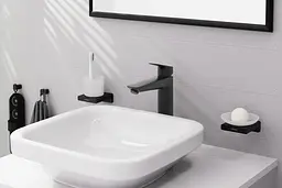 Змішувач для умивальника Hansgrohe Logis з високим виливом без донного клапана matt black 71091670 - мініатюра 2