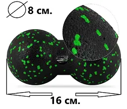 Набір для масажу та йоги PowerPlay PP_4096 (Ролик 33*14 + 2-ва мячі) Green + гумка 5.5 кг (PP_4096_Green) - мініатюра 7