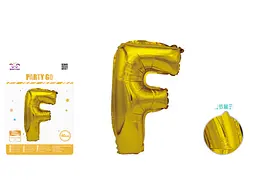 Куля фольгована золота літера F 40 см