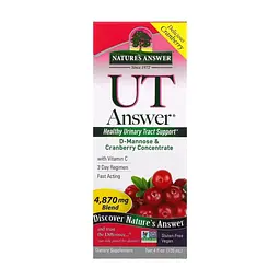 Вітамінно-мінеральний комплекс Nature's Answer D-манноза з журавлиною, 4870 мг, D-Mannose & Cranberry Concentrate, 120 мл (NTA-26370) - мініатюра 2