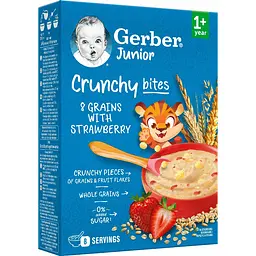 Уцінка. Дитяча каша суха швидкорозчинна Gerber Мультизлакова з хрусткими пластівцями та шматочками полуниці від 1 року 200 г - мініатюра 3