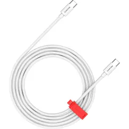 Дата кабель USB-C to USB-C 1.2m CC100AB 100W Braided White Canyon (CND-CC100AB12W)