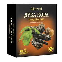 Фіточай  "Кора дуба подрібнена" 20 ф/п, дієтична добавка