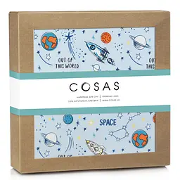 Пелюшки фланелеві Cosas Blue Space 80х100 см, блакитні