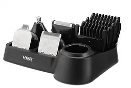 Машинка для стрижки волосся, бороди та вусів бездротовий акумуляторний набір з насадками і LED дисплеєм 5 В 1 триммер бритва Vgr V-105 - мініатюра 7