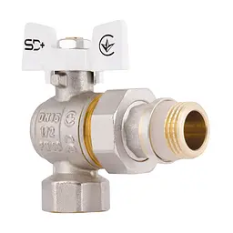 Кран кульовий з американкою SD з антипротіканням кутовий 1/2"зв PN40 SD901NW15PN40 - мініатюра 2