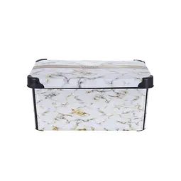 Кошик із кришкою Violet House Decor Marble White, поліпропілен, 10 л (0647 DECOR Marble WHITE с/кр. 10)