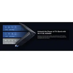 WiFi-адаптер Cudy WiFi WU5400, AX5400 Tri-Band Wi-Fi 6 / 6E (WU5400) - мініатюра 13