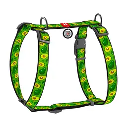Шлея для собак WAUDOG Nylon з QR паспортом анатомічна H-подібна "Авокадо" S (5612)