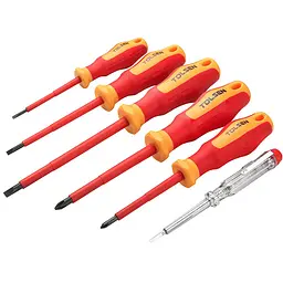 Викрутки VDE діелектричні, PH, PZ, CrV, набір 6шт Tolsen hoz0014130 - мініатюра 2