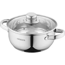 ARDESTO Каструля Gemini Gourmet, скляна кришка, 1.8 л, нержавіюча сталь