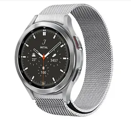 Ремінець із спеціальним конектором BeWatch Samsung Galaxy Watch 4 Milanese loop Сріблястий (1010206) - мініатюра 5