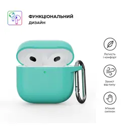 Чохол для навушників Armorstandart Hang Case для Apple AirPods 4 Mint Green (ARM81287) - мініатюра 2