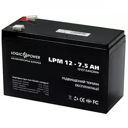 Батарея до ДБЖ LogicPower LPM 12В 7.5 Ач (3864) - мініатюра 2