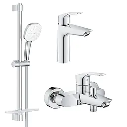 Набор змішувачів Grohe Eurosmart 3 в 1 для ванної UA123246M3 Хром