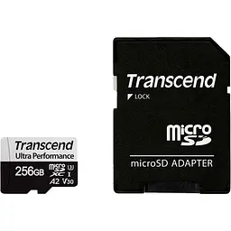 Карта пам'яті Transcend microSDXC 340S 256GB UHS-I U3 V30 A2 + adapter SD (TS256GUSD340S) [71413]