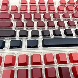 Набір кейкапів PBT Red Gradient (130+) — червоний OEM-комплект для ANSI / ISO клавіатур, Червоний - мініатюра 2
