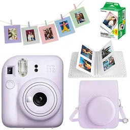 Набор камера Fujifilm Instax Mini 12, Фотобумага 20шт, Чехол, Фотоальбом на 64 фото, Фоторамки