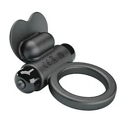 Віброкільце Pretty Love Vibrant Penis Ring Debonaire 8.5 см чорний - мініатюра 6
