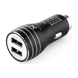 Зарядний пристрій Vinga Dual USB Car Charger aluminium 15.5W Max (VCCAABK)