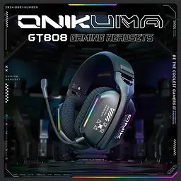 Ігрові бездротові навушники ONIKUMA GT808 / Три режими підключення / Black - мініатюра 2