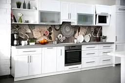 Кухонний фартух Ажурний для кухні наклейка ПВХ квіти прикраси Анотація Сірий 60х250 см Happy Pocket Z180427 - мініатюра 6