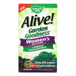 Вітаміни для Жінок з Натуральними Фруктами та Овочами Alive Organic Garden Goodness Women - 60 таблеток
