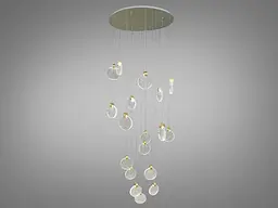 Стельова люстра LED Diasha 3008/18G, 32W, золото, сучасний стиль для холу, вітальні, спальні, 18 ламп, IP20, регулювання висоти - мініатюра 2