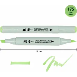 Набір спиртових маркерів Santi Brush SA-175 салатовий 6 шт. (390967) - мініатюра 2