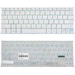 Клавіатура для ноутбука ASUS (S200, X201, X202 series) rus, white, без фрейма - мініатюра 2
