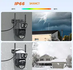 Вулична WiFi IPкамера Besder A20H 10Мп 2 незалежних об'єктиви чорна - мініатюра 8