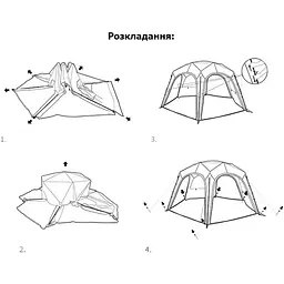 Тент для кемпінгу Naturehike CNK230WS014 4.6 м x 4,0 м бежевий - мініатюра 2