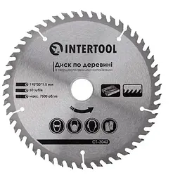 Диск пильний по дереву Intertool 190 х 50T х 30 мм