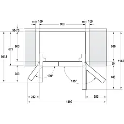 Холодильник Gorenje SBS 179x68x91 см 2 дв. Х 368 л М 167 л A++ NF Plus Інвертор диспенсер дисплей сірий - мініатюра 10