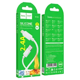 Кабель HOCO X122 Benefit silicone charging data cable iP білий - мініатюра 2