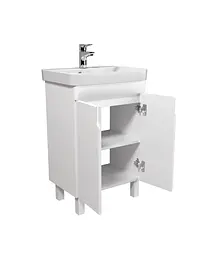 Тумба Мойдодир Simple White 55-U з умивальником River 55 Білий універсальна Білий - мініатюра 2