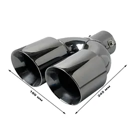 Насадка на глушник Elegant Подвійна Кругла Ø 63 х 2-89 x 245 мм Темний Хром (EL 106 049)