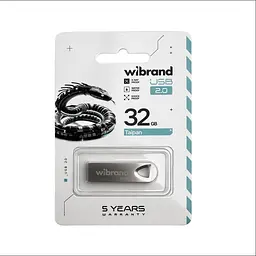 Флеш-накопичувач Wibrand USB 2.0 Taipan 32Gb Сріблястий - мініатюра 2