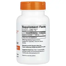 L-Тирозин L-Tyrosine 500 mg 120 Veggie Caps Doctor's Best vit0006637 - мініатюра 2