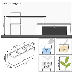 Вазон Lechuza Trio Cottage 30 пісочно-коричневий (15006) - мініатюра 4
