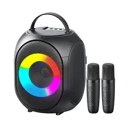 Портативна Bluetooth колонка ZQS-W4107 блютуз акустична система з двома бездротовими мікрофонами