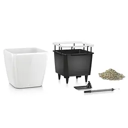 Вазон Lechuza Quadro Premium LS, 32 л, білий (16180) - мініатюра 2