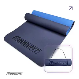 Килимок для йоги та фітнесу EasyFit TPE+TC 6мм двошаровий синій-блакитний