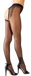 Колготки Cottelli Collection Crotchless Tights 5 чорний - мініатюра 3