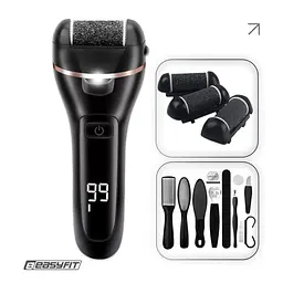 Електрична пемза для п’ят EasyFit з набором 10 предметів, 3 насадки