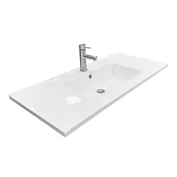 Раковина накладна Adamant FLATE 100, прямокутна, з сифоном Click-Clack + змішувач (4824296207601) - мініатюра 3
