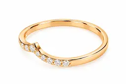 Жіноча каблучка Jewellery Continent з жовтого золота з діамантами 14.5 (К-0882) - мініатюра 2