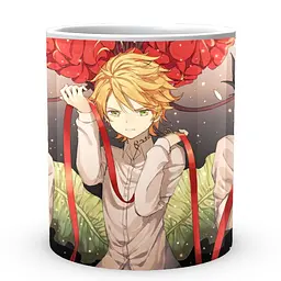 Кухоль GeekLand The Promised Neverland Обіцяний Неверленд Норман Емма Рей З червоною стрічкою NV 02.454 330 мл білий - мініатюра 2